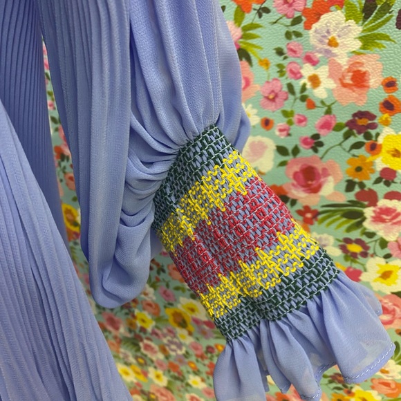 DEREK LAM 10 CROSBY Helena Puff-Sleeve Pleated Blouse - Picture 5 of 11